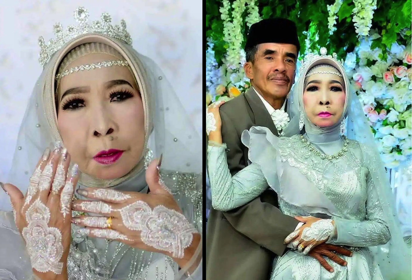 sajagempak.com - Menamatkan Zaman Bujang Di Usia 56 Tahun, Perkahwinan 'Nenek' Ini Disambut Penuh Meriah