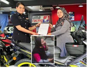 sajagempak.com - Rider Wanita Menangis Motor Dicuri, Tengku Permaisuri Selangor Gantikan Motosikal Baru