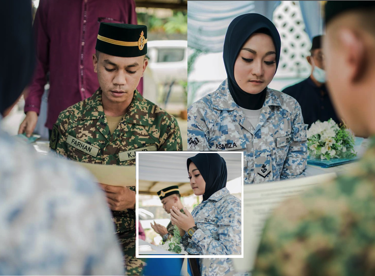  Niat Nak Daftar, Pasangan Tentera Berpakat Nikah Terus Pakai Uniform Kerja