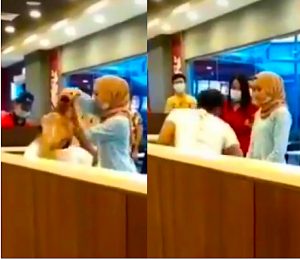 sajagempak.com - Wanita Curahkan Air Milo Atas Lelaki Di KFC Yang Dipercayai Curang