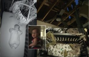Bumbung Rumah Runtuh Di Tempat Bayi Sedang Tidur, Ibu Bapa Yang Terkejut Bersyukur Bayi Terselamat - sajagempak.com