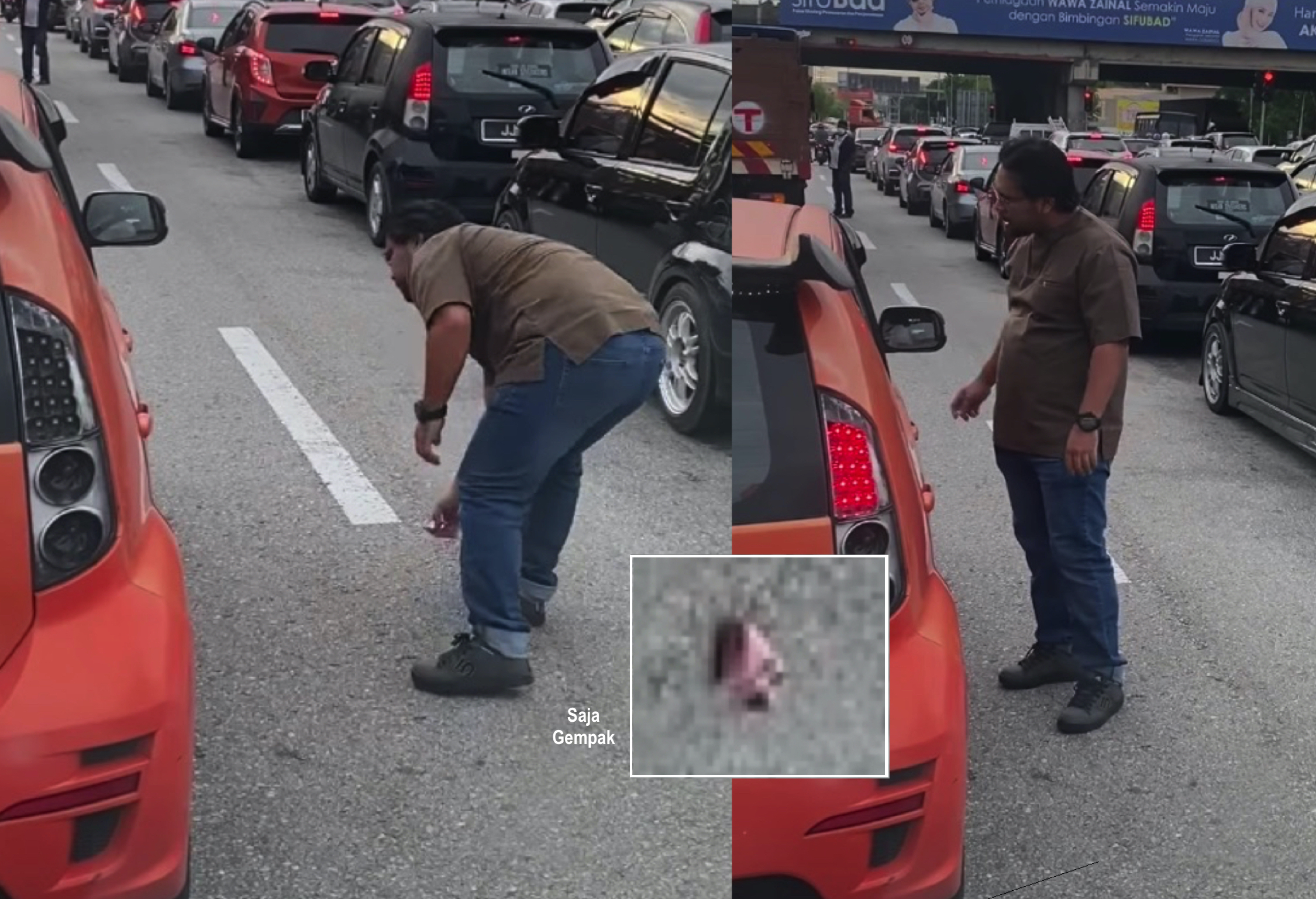 Geram Dengan Pemandu Myvi Buang Sampah Di Jalan Raya, Lelaki Segera Keluar Untuk Kutip Dan Pulangkan Semula Sampah Itu - sajagempak.com